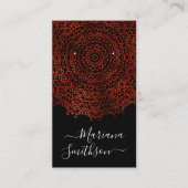 Rood en zwart Gothic Mandala om Kaarten te bezorge Visitekaartje (Voorkant)