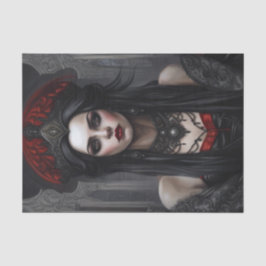 Rood en Zwart Gothic Vampire Queen Decoupage Papie Tissuepapier