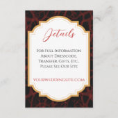 Rood en Zwart Gotisch Donker Bruiloft Informatiekaartje (Voorkant)