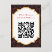 Rood en Zwart Gotisch Donker Bruiloft Informatiekaartje (Achterkant)