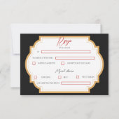 Rood en Zwart Gotisch Donker Bruiloft RSVP Kaart (Achterkant)