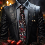 Rood en Zwart Gotische Santa Skulls Feestelijke Go Stropdas<br><div class="desc">Show uw vakantiestijl met onze donkere en gotische mannen stropdas. Dit unieke accessoire is perfect voor het toevoegen van een ongebruikelijk en feestelijk tintje aan uw werkkleding. Opvallen bij kantoor feesten, feestelijke bijeenkomsten. Ons speciale gotische design stropdas is perfect, of u nu een gotische kerstbruiloft bijwoont of gewoon een statement...</div>