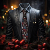 Rood en Zwart Gotische Santa Skulls Feestelijke Go Stropdas