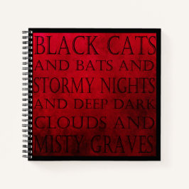 Rood en zwart gotische tekst notitieboek