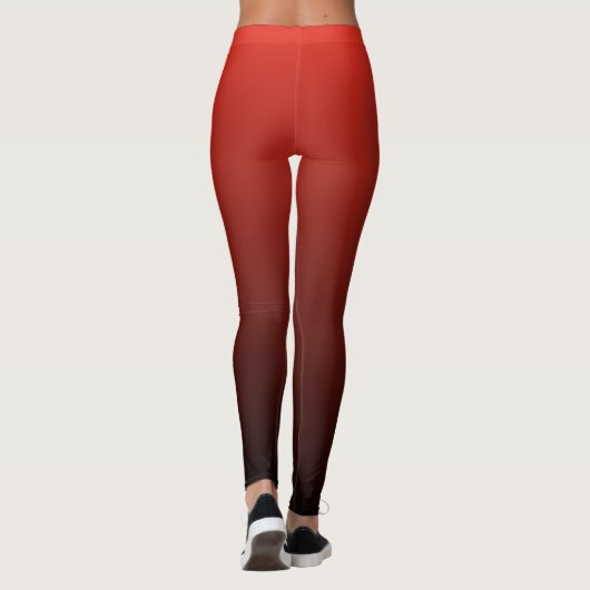 Rood en Zwart Gradient Modern Trendy Leggings (Achterkant)