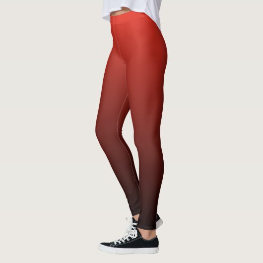 Rood en Zwart Gradient Modern Trendy Leggings (Links)