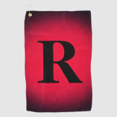 Rood en zwart groot vet monogram modern chic golfhanddoek (Voorkant)