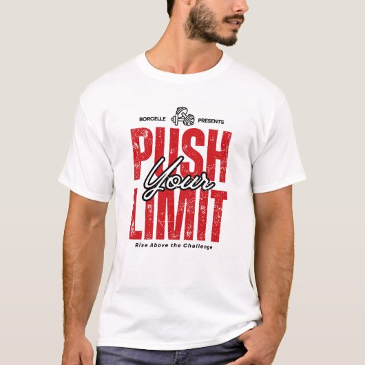 Rood en Zwart Gym Motivatie T-shirt Design (Voorkant)