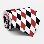 Rood en zwart Harlekijnpatroon Stropdas (Opgerold)