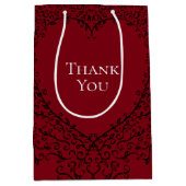 Rood en zwart hart bruiloft medium cadeauzakje (Voorkant)