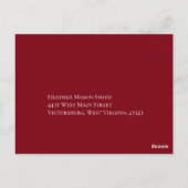 Rood en Zwart Hart Gotische Bruiloft Antwoord Kaar Briefkaart (Achterkant)