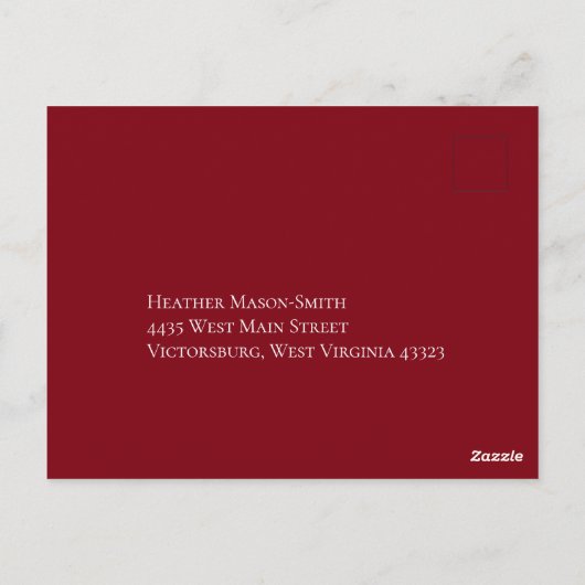 Rood en Zwart Hart Gotische Bruiloft Antwoord Kaar Briefkaart (Achterkant)