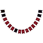 Rood en Zwart Hart Gotische Bruiloft Bunting Vlaggetjes (Alle)