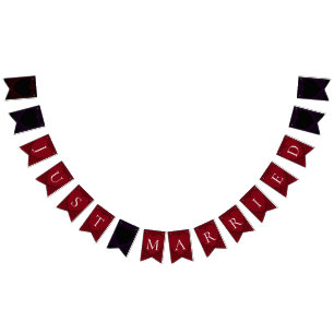 Rood en Zwart Hart Gotische Bruiloft Bunting Vlaggetjes