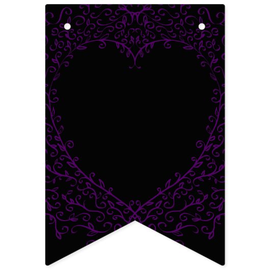 Rood en Zwart Hart Gotische Bruiloft Bunting Vlaggetjes (Tweede vlag)