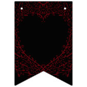 Rood en Zwart Hart Gotische Bruiloft Bunting Vlaggetjes (Eerste vlag)