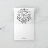 Rood en Zwart Hart Gotische Bruiloft Dank u kaarte Bedankkaart (Binnen)