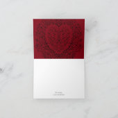 Rood en Zwart Hart Gotische Bruiloft Dank u kaarte Bedankkaart (Binnen)