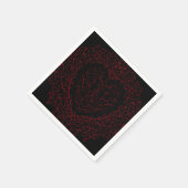 Rood en Zwart Hart Gotische Bruiloft Servetten (Hoek)