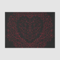 Rood en Zwart Hart Gotische Bruiloft Tissue Papier