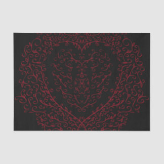 Rood en Zwart Hart Gotische Bruiloft Tissue Papier