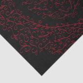 Rood en Zwart Hart Gotische Bruiloft Tissue Papier (Detail)