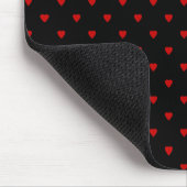 Rood en zwart hart. Patroon. Muismat (Hoek)