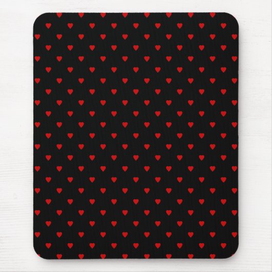 Rood en zwart hart. Patroon. Muismat (Voorkant)