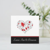 Rood en Zwart Hart Post Uitnodiging (Staand voorkant)