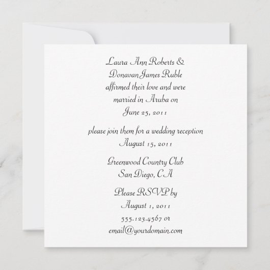 Rood en Zwart Hart Post Uitnodiging (Achterkant)