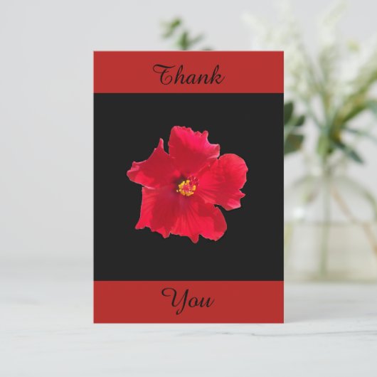 Rood en zwart Hartelijk dank voor uw kaart met hib (Staand voorkant)