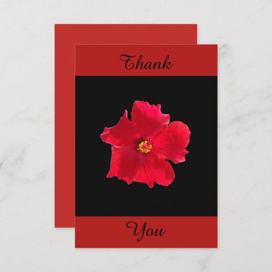 Rood en zwart Hartelijk dank voor uw kaart met hib (Voorkant / Achterkant)