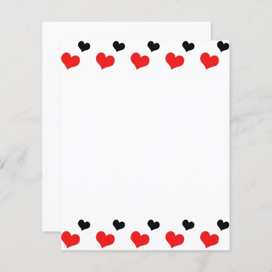 Rood en zwart harten Papier Blad (Voorkant / Achterkant)