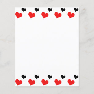 Rood en zwart harten Papier Blad