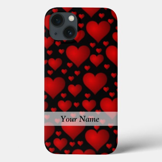Rood- en zwart hartpatroon Case-Mate iPhone case (Achterkant)
