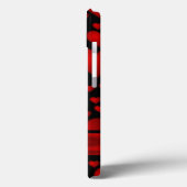 Rood en zwart hartpatroon gepersonaliseerd Case-Mate iPhone case (Achterkant / Links)