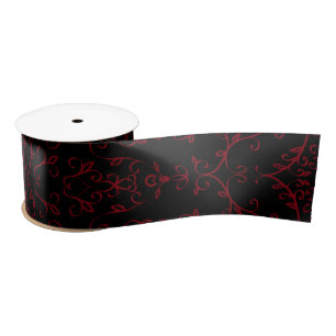 Rood en zwart Heart Gothic Wedding Ribbon Satijnen Lint