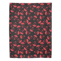 Rood en Zwart Herhalend Motief | Schedelpatroon