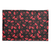 Rood en Zwart Herhalend Motief | Schedelpatroon Kussensloop (Achterkant)