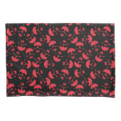 Rood en Zwart Herhalend Motief | Schedelpatroon Kussensloop (Voorkant)