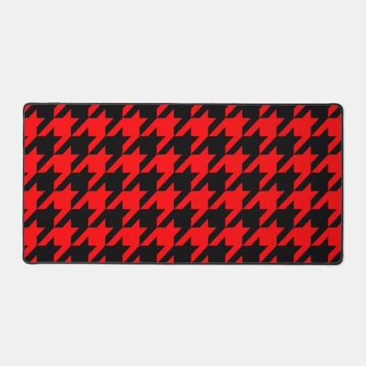 Rood en zwart Houndstooth Check Bureaumat (Voorkant)