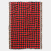 Rood en zwart Houndstooth Check Deken (Voorkant Verticaal)