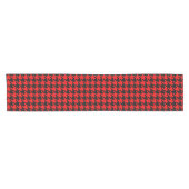 Rood en zwart Houndstooth Check Korte Tafelloper (Horizontaal)