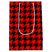 Rood en zwart Houndstooth Check Medium Cadeauzakje (Achterkant)