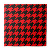 Rood en zwart Houndstooth Check Tegeltje (Voorkant)