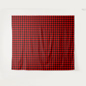Rood en zwart Houndstooth Check Wandkleed (Voorkant (horizontaal))