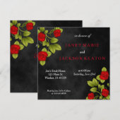 Rood en zwart huwelijk kaart (Voorkant / Achterkant)