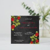 Rood en zwart huwelijk kaart (Staand voorkant)