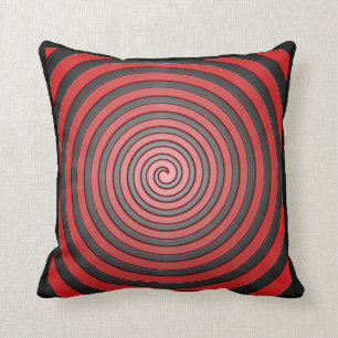 Rood en zwart Hypnotic Spiral Pillow Kussen