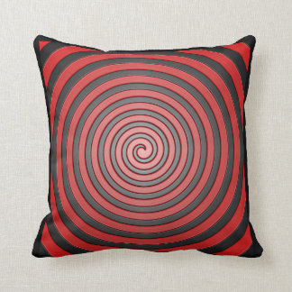 Rood en zwart Hypnotic Spiral Pillow Kussen